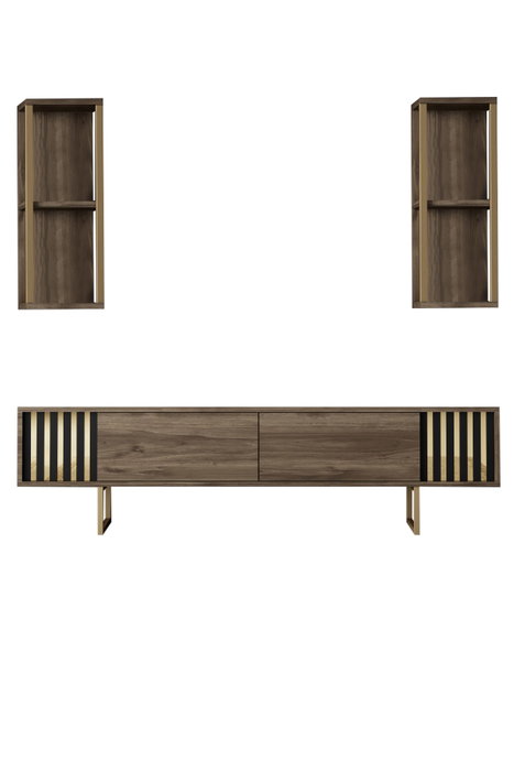Hanah Home Mueble TV Nogal y Negro 180cm